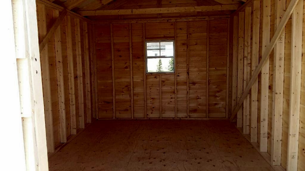 Inside Canadian Built 10 x 16 Shed