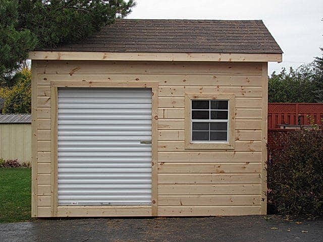 Steel door shed