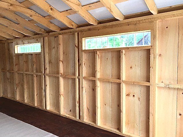 Inside View Storage Building with Transom Windows