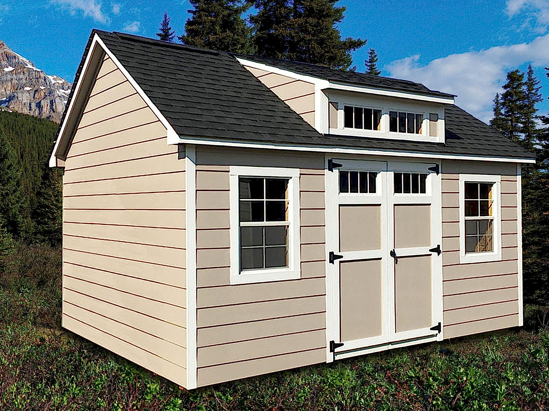 12×16 Custom Clap Board with Flat Dormer