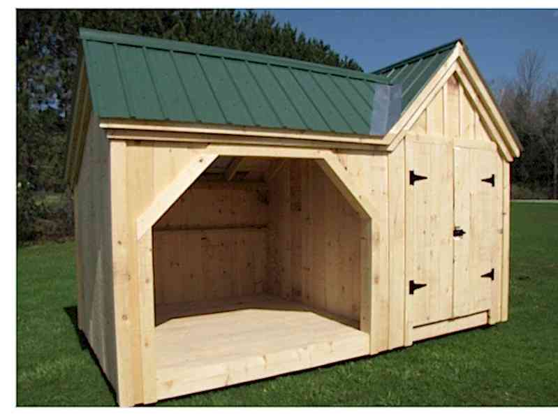 Storage Shed with Open Wood Storage