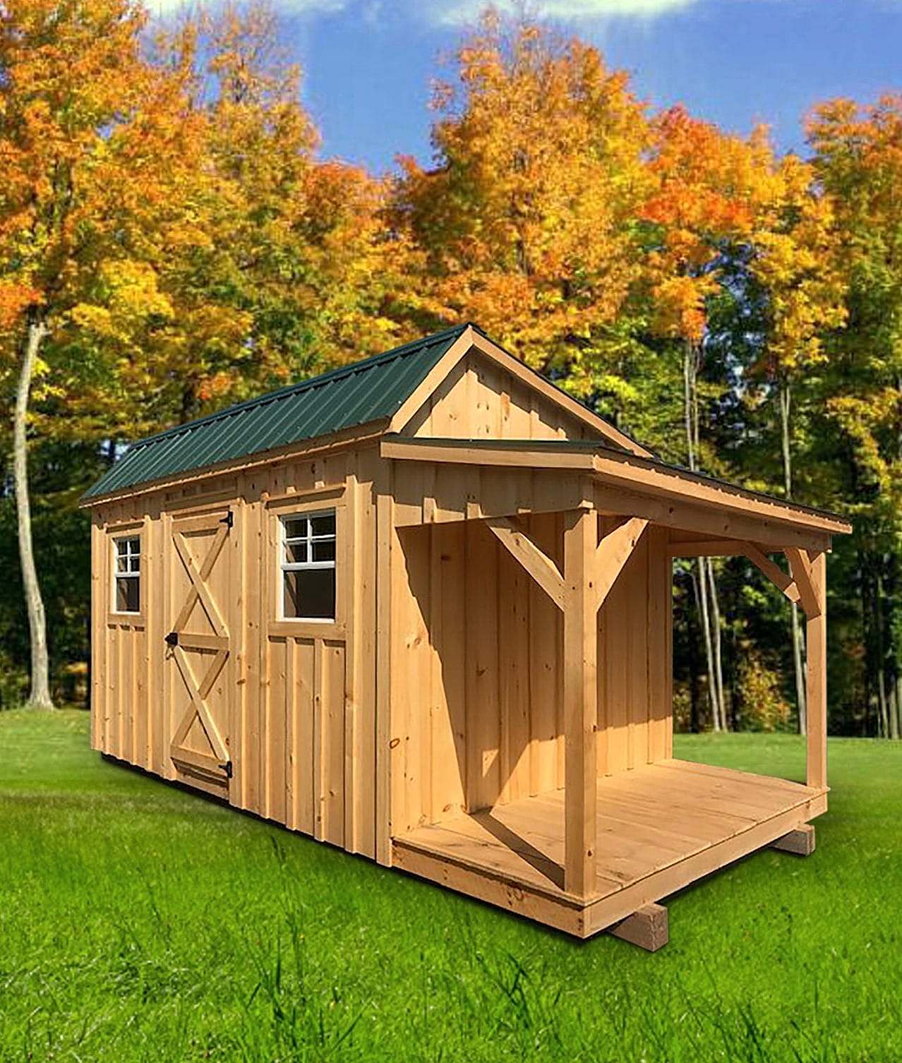 10×18 Salt Box with Wood Storage