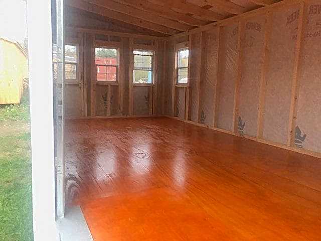 Inside View 12×32 Lean Style Garage