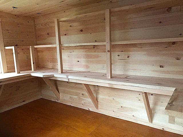Inside view fully insulated and finsihed 12×40 Workshop