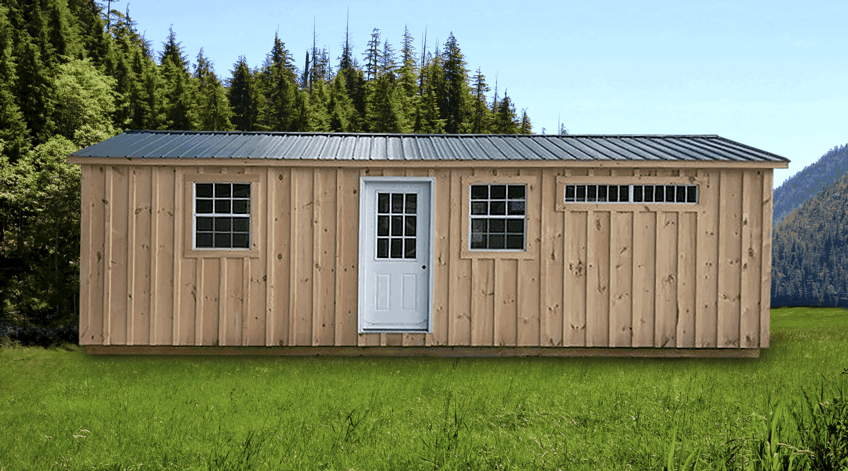 Side View of 12×32 Storage Building