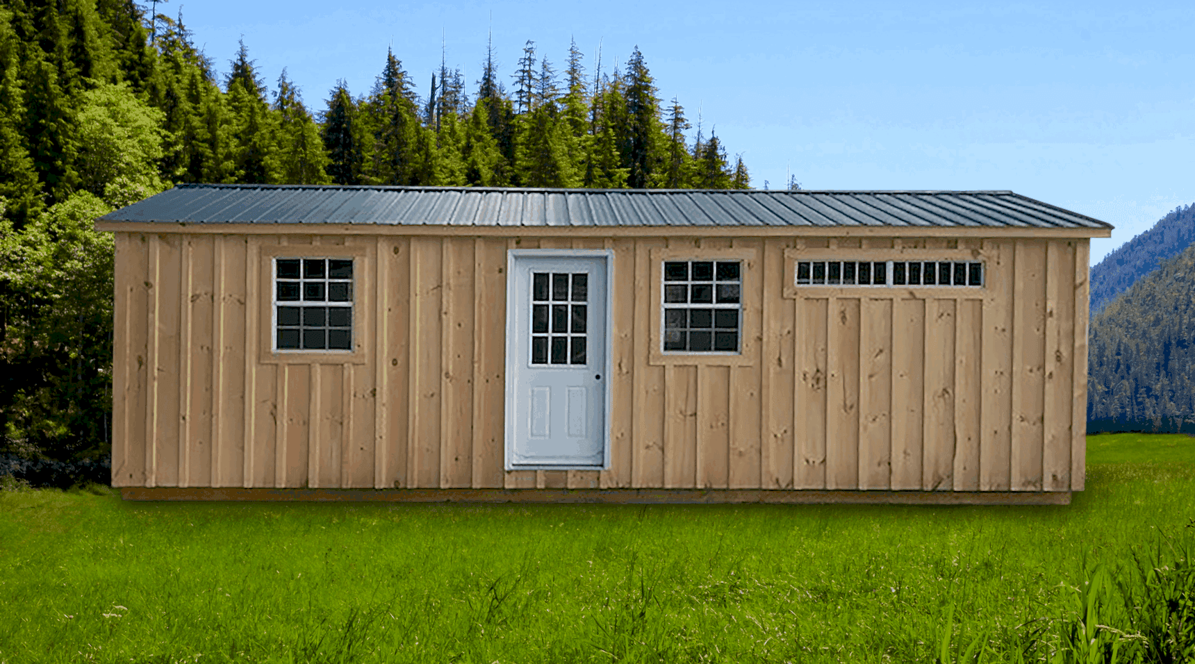 Side View of 12×32 Storage Building