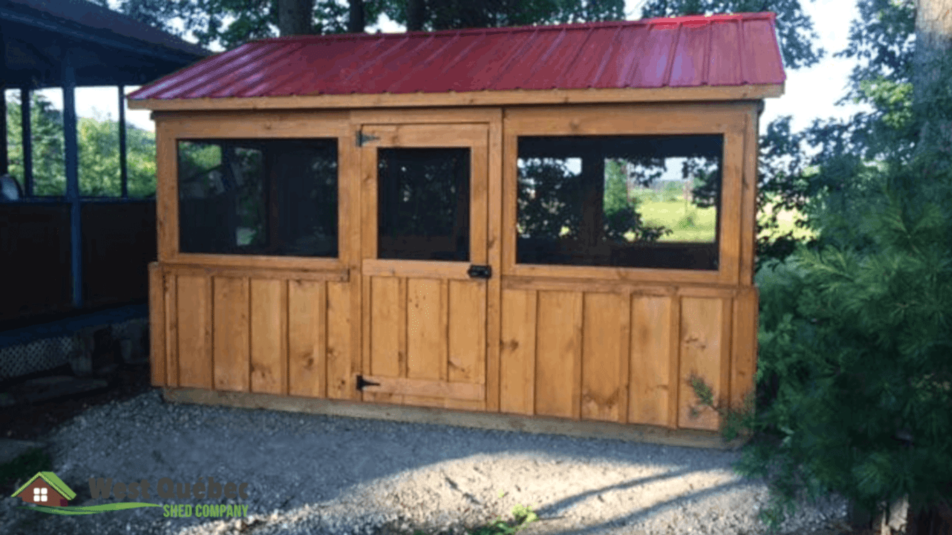 Screened Gazebo Red Roof