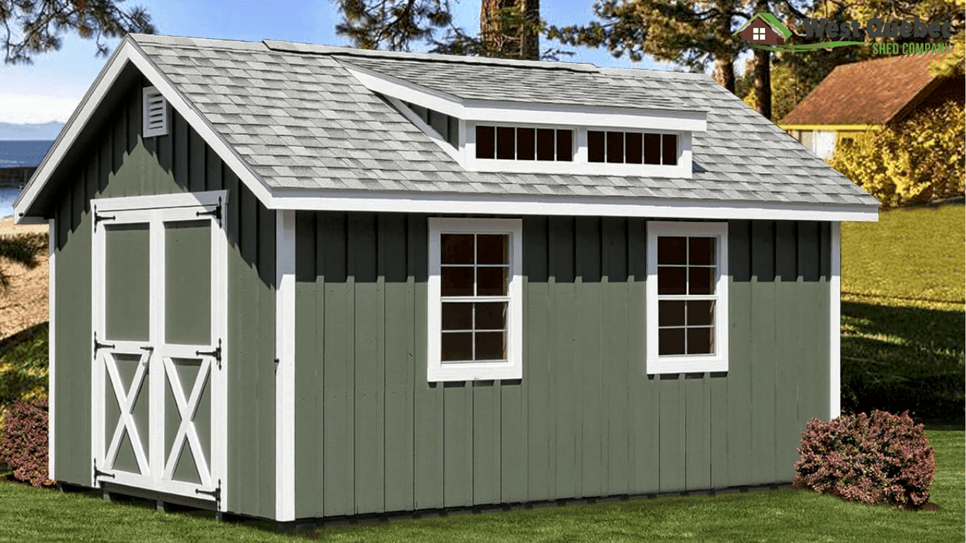 Storage Shed with Double Doors & Windows