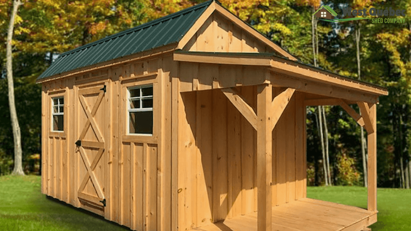 Storage Shed with Wood Storage