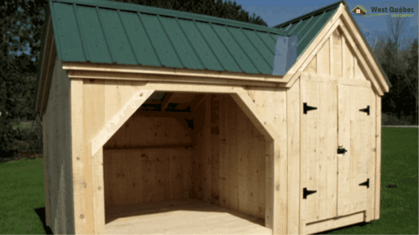 Storage Shed with Open Wood Storage