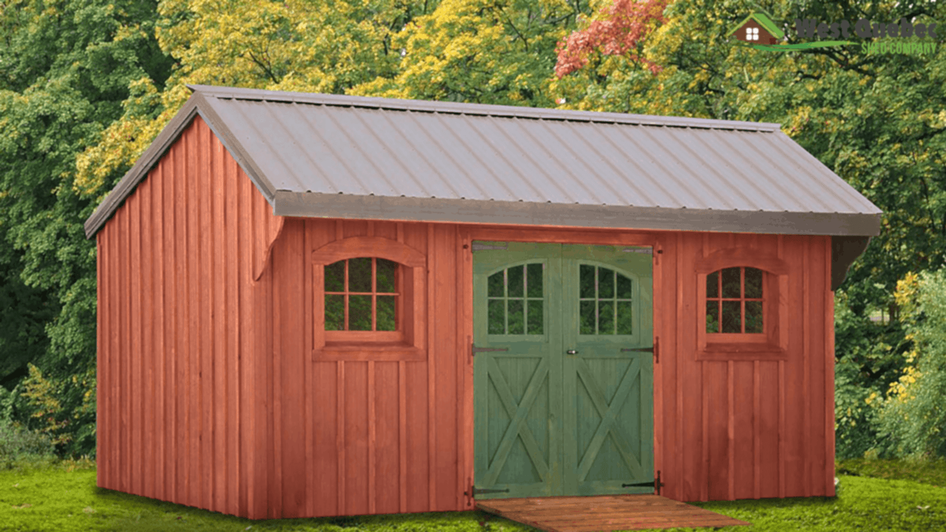 Storage Shed with Double Doors and Windows (SaltBox)