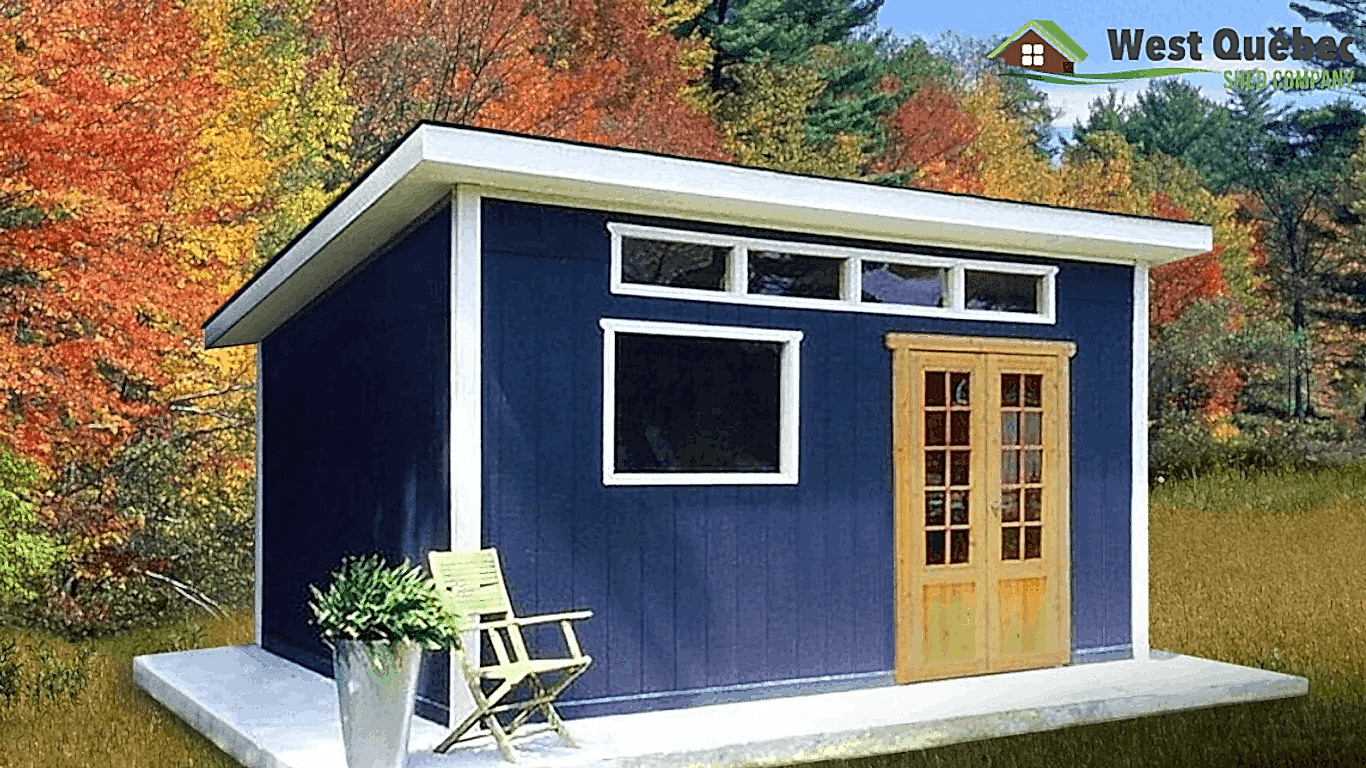 Bunkie with Double Door and Leaning Roof