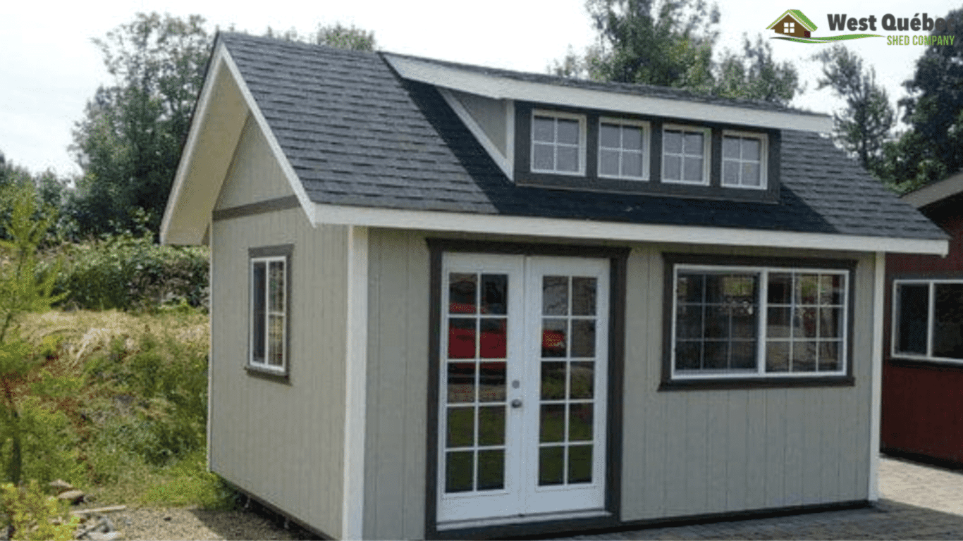 Bunkie with Double Door and Upper Windows