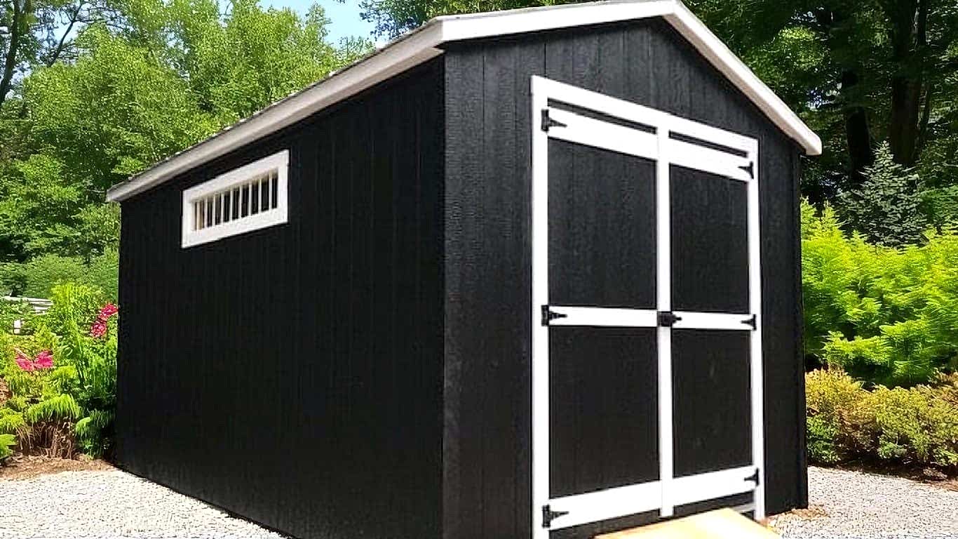 Storage Shed with Double Doors and Ramp